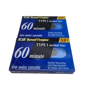 ToneMaster Lot of 2 Type I Cassettes Normal Bias 60 minute Low Noise